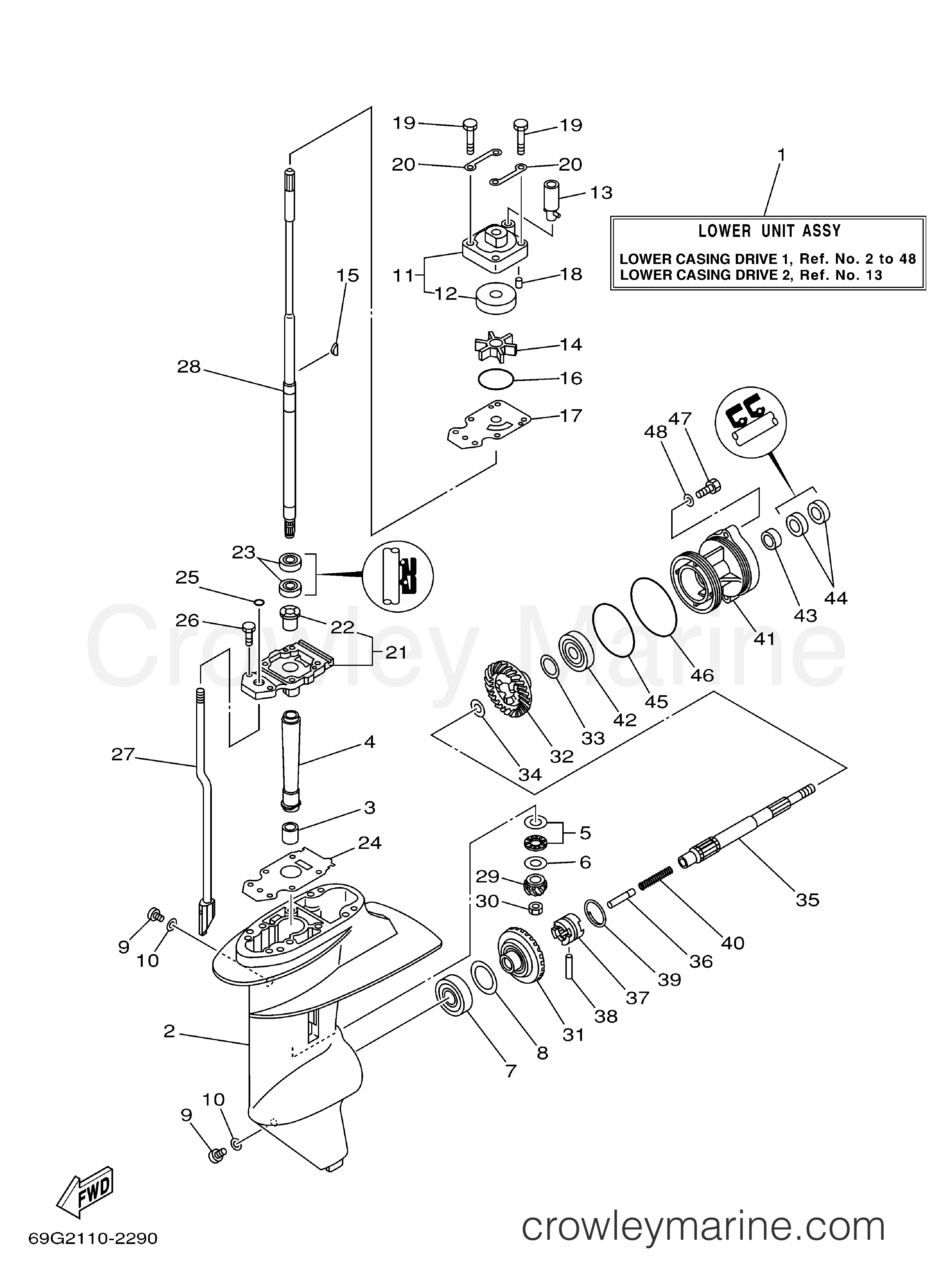 Yamaha Motors T8PXRC - LOWER CASING DRIVE 1
