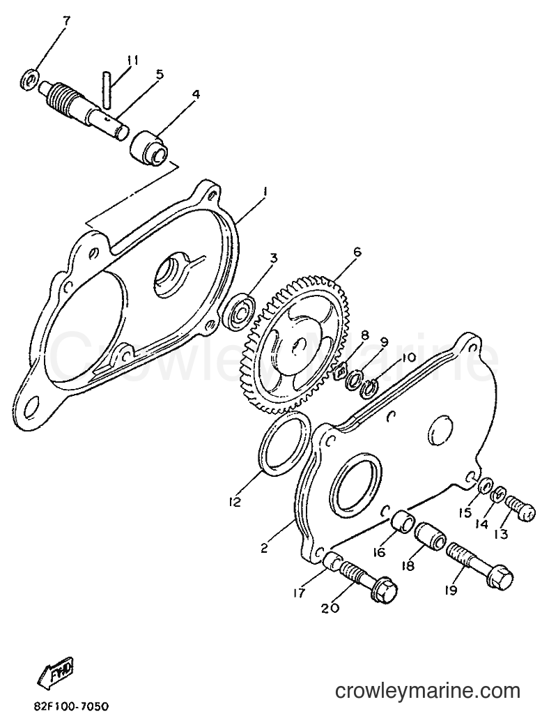 1988 Snowmobile BR250 - BR250 (84E0) [030] - PUMP DRIVE GEAR