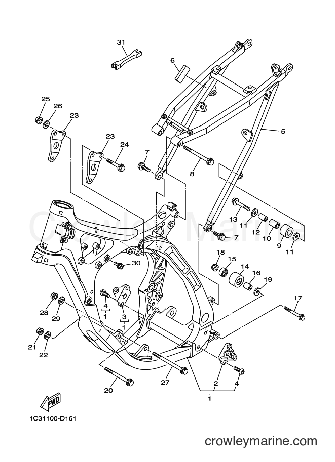 2005 Dirt Bike YZ125 - YZ125 (1C32) [010] - FRAME