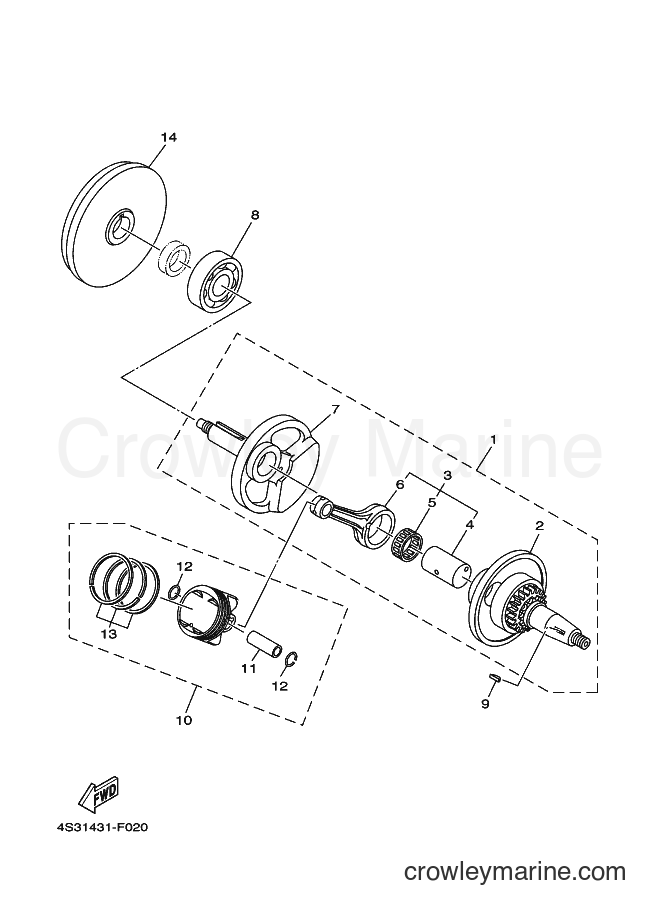 2007 Dirt Bike JT135 - JT135 (4S32) [010] - CRANKSHAFT & PISTON