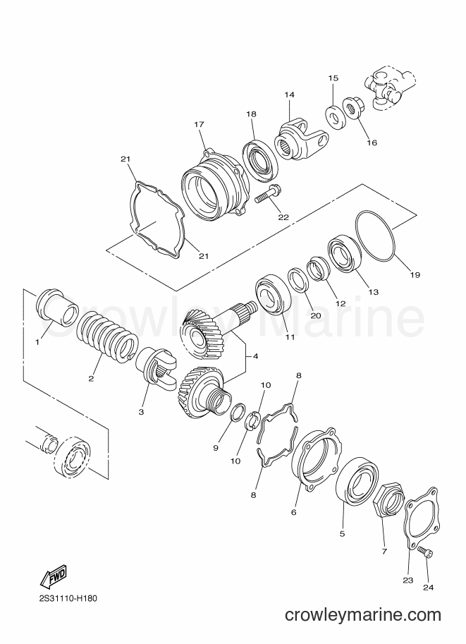 Yamaha Motors VMX17 (2CEL) [010] - MIDDLE DRIVE GEAR