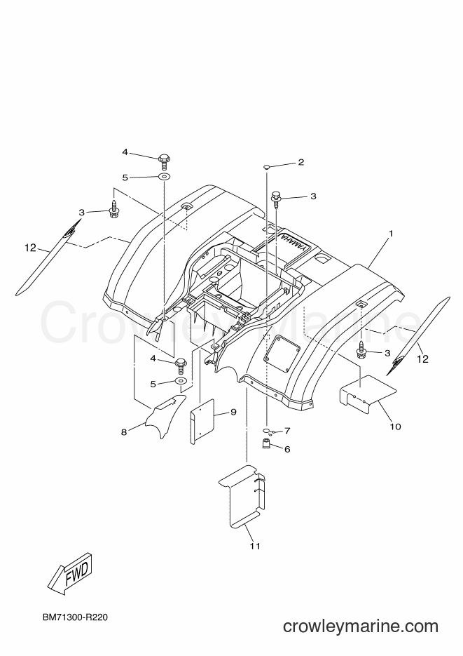 2016 ATV YFM450FWAD - YFM450FWAD (BM71) [020] - REAR FENDER