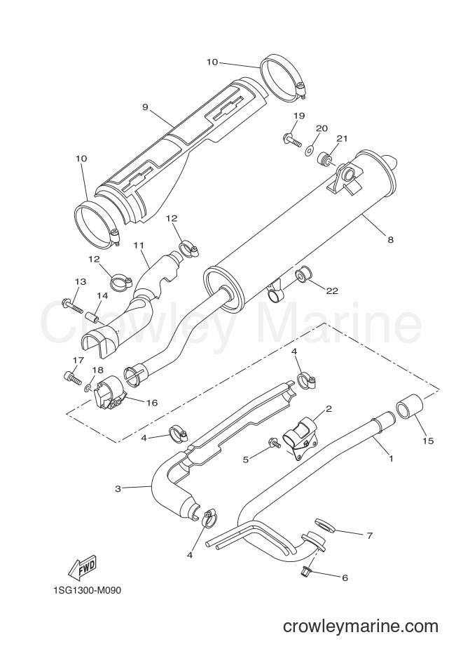2013 ATV YFM350FWA - YFM350FWA (1SG1) [030] - EXHAUST