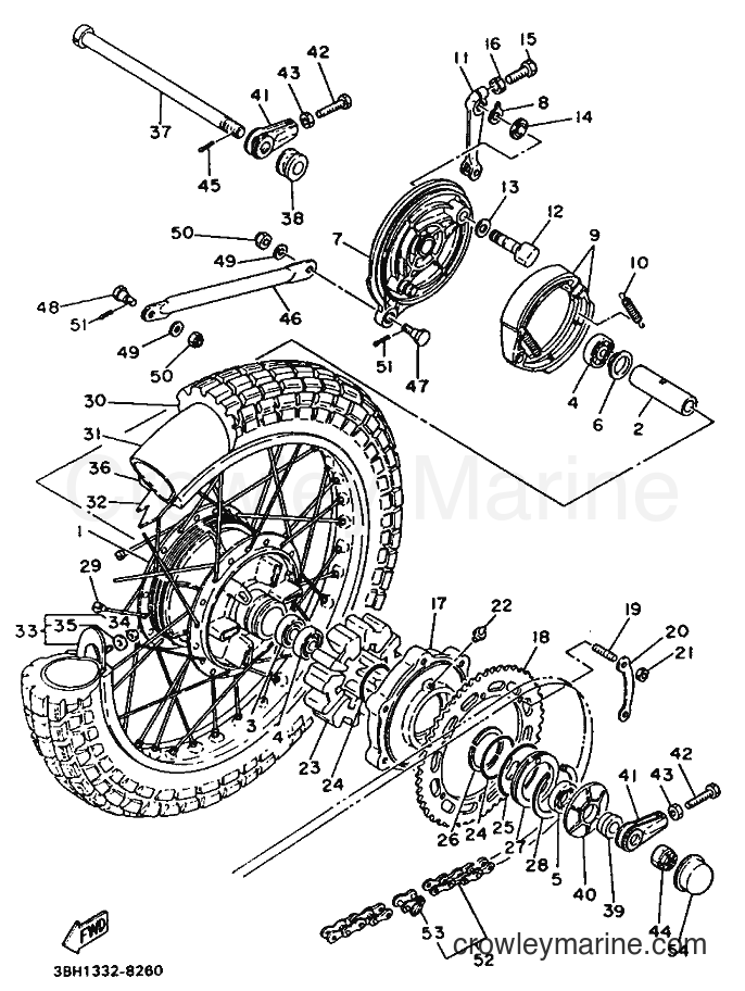 Yamaha Motors XT500 (3BH1) [999] - REAR WHEEL