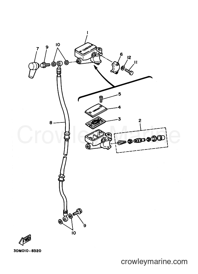 1990 Cruiser XV250 - XV250 (3DN3) [010] - FRONT MASTER CYLINDER