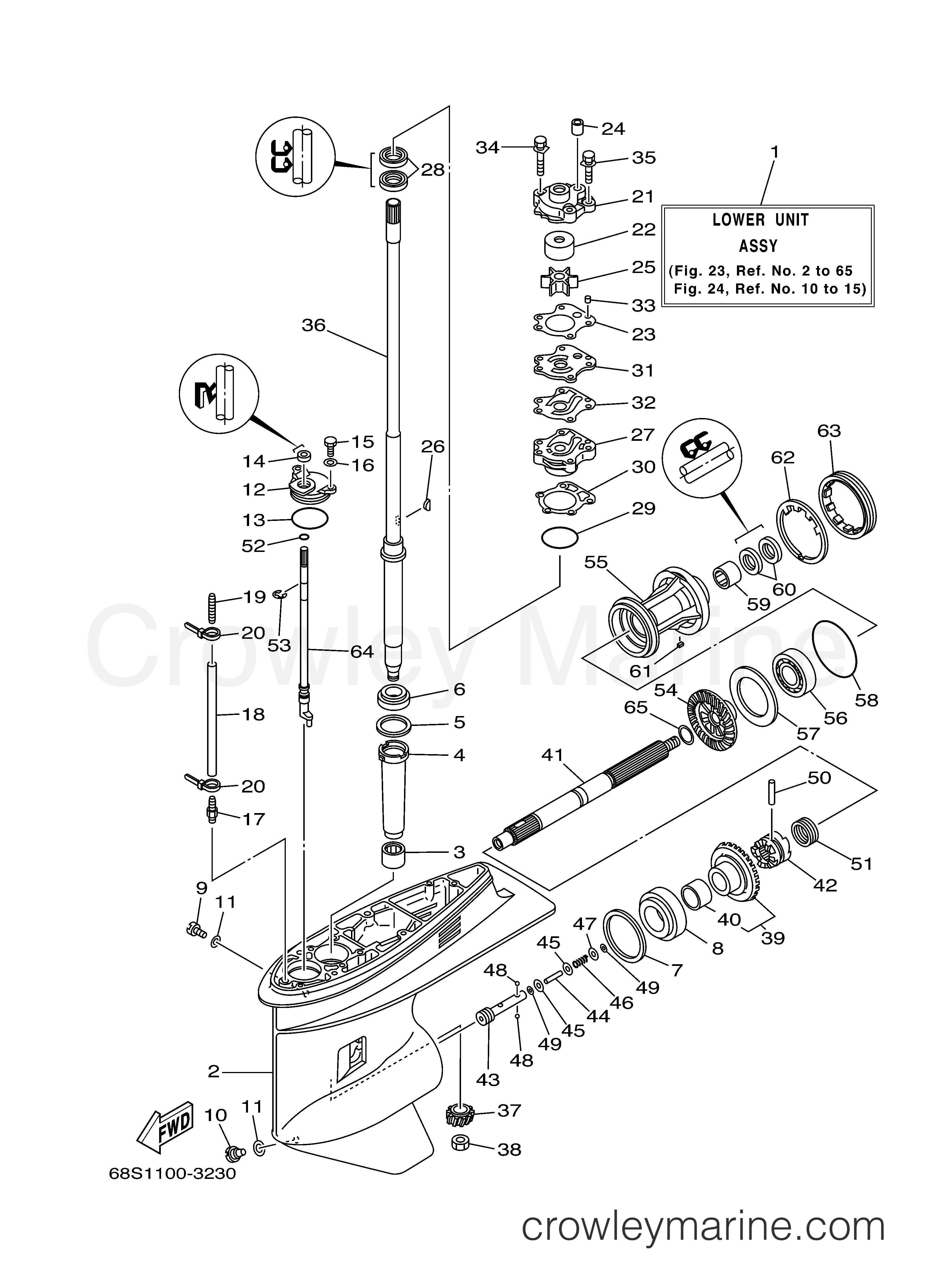 Yamaha Motors T60TLRB - LOWER CASING DRIVE 1
