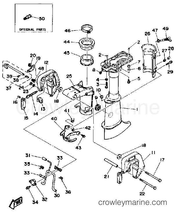 UPPER CASING BRACKET - 1989 Yamaha Outboard 4hp 4LF | Crowley Marine