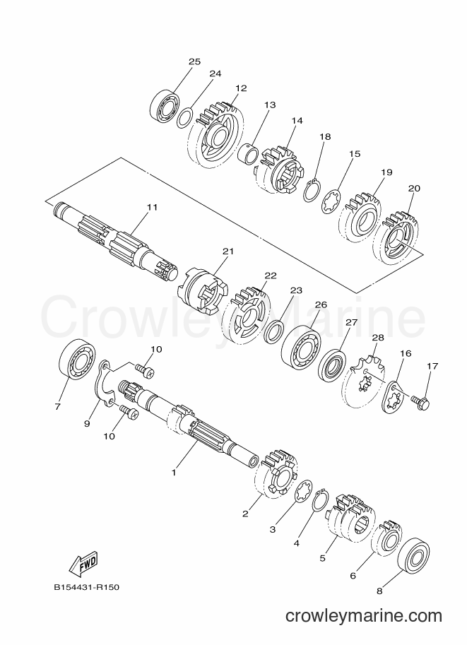 Yamaha Motors T150 (B156) [010] - TRANSMISSION