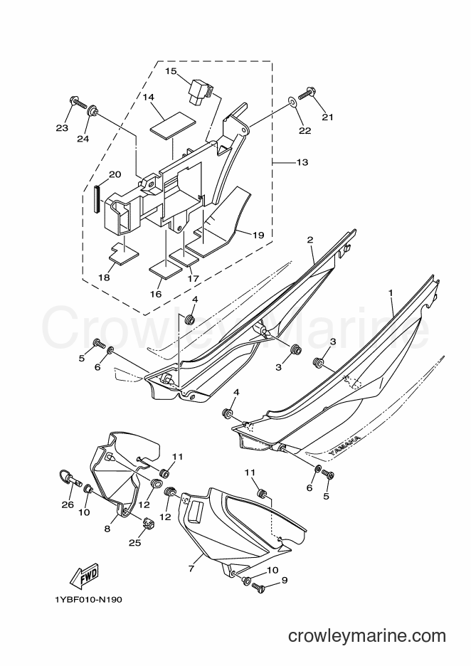 2014 Dirt Bike XT250 - XT250 (1YBF) [010] - SIDE COVER