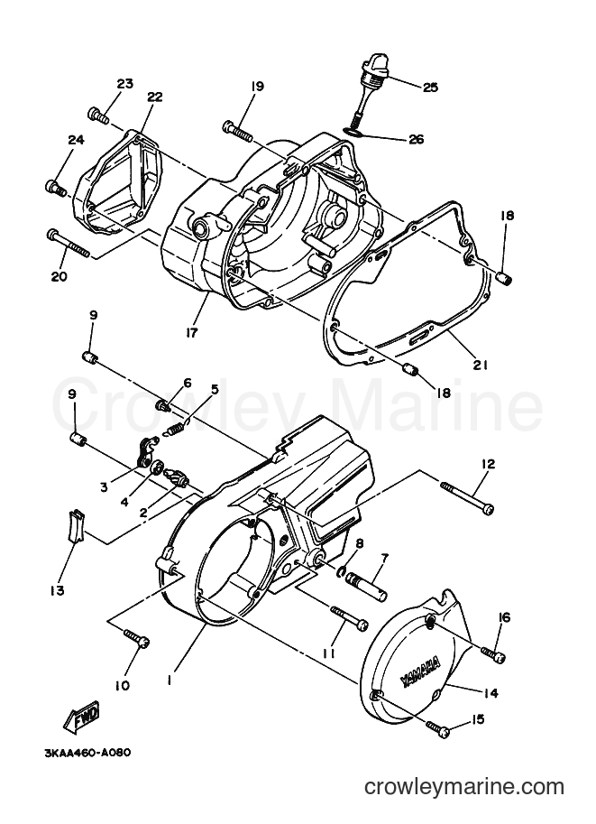 Yamaha Motors RX-K (3KAD) [010] - CRANKCASE COVER 1