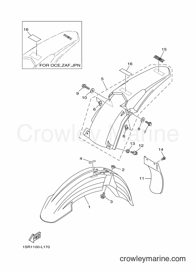 2012 Dirt Bike YZ250 - YZ250 (1SS2) [010] - FENDER