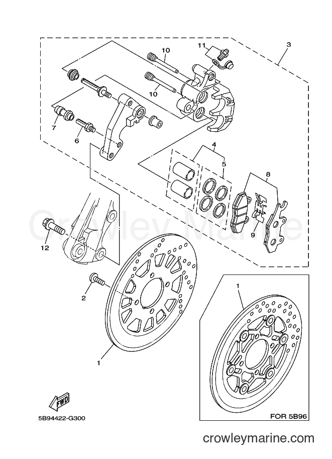 2008 Scooter T110E - T110E (5B94) [010] - FRONT BRAKE CALIPER