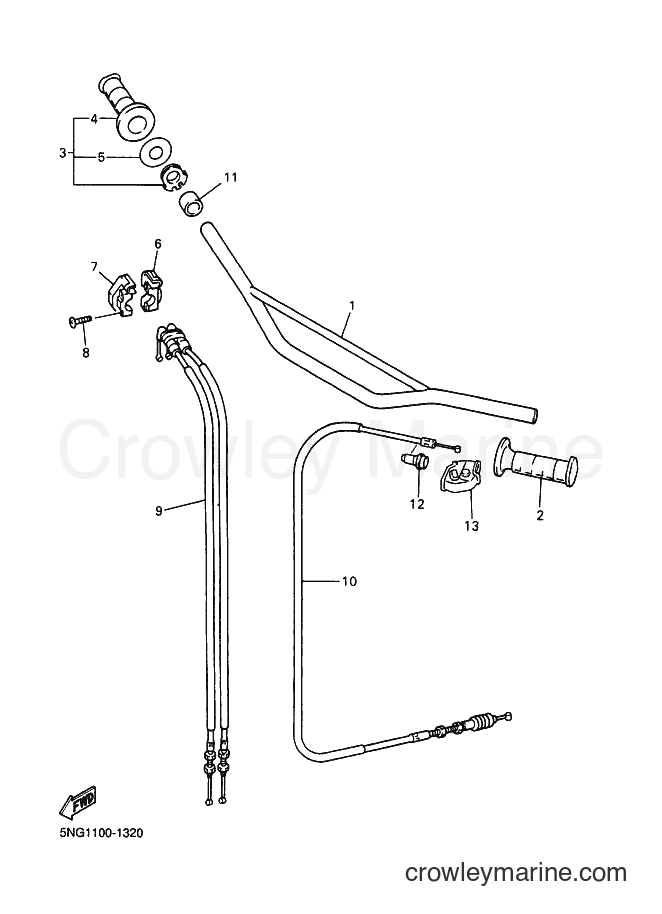 2001 Dirt Bike WR400F - WR400F (5GS9) [080] - STEERING HANDLE & CABLE