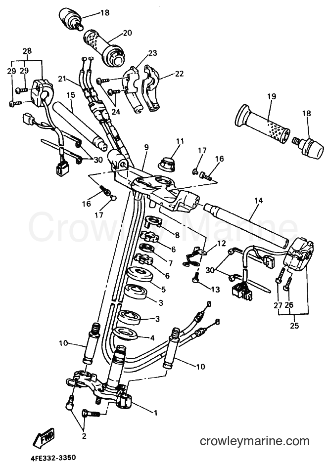 1994 Street Bike GTS1000A - GTS1000A (4FE3) [99A] - STEERING HANDLE & CABLE