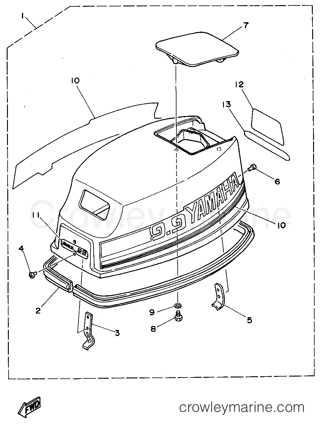 Yamaha Motors 15ESHS - TOP COWLING