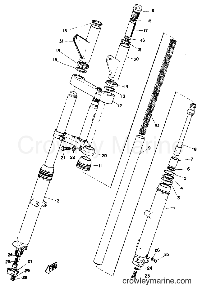 Yamaha Motors RD350 (RD1) [999] - FRONT FORK
