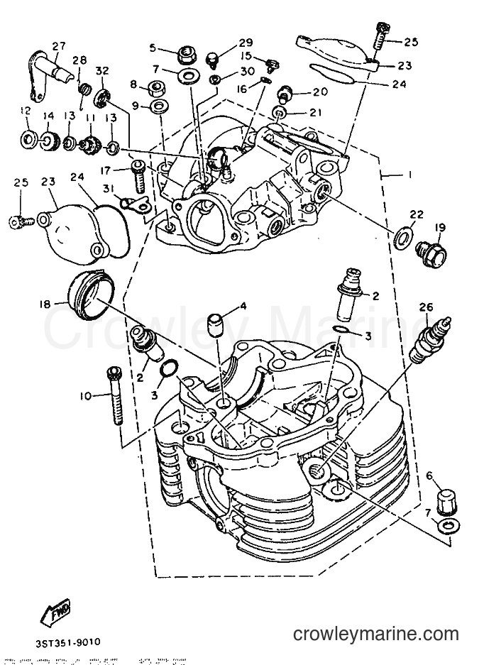 1989 Dirt Bike XT500 - XT500 (3ST1) [999] - CYLINDER HEAD