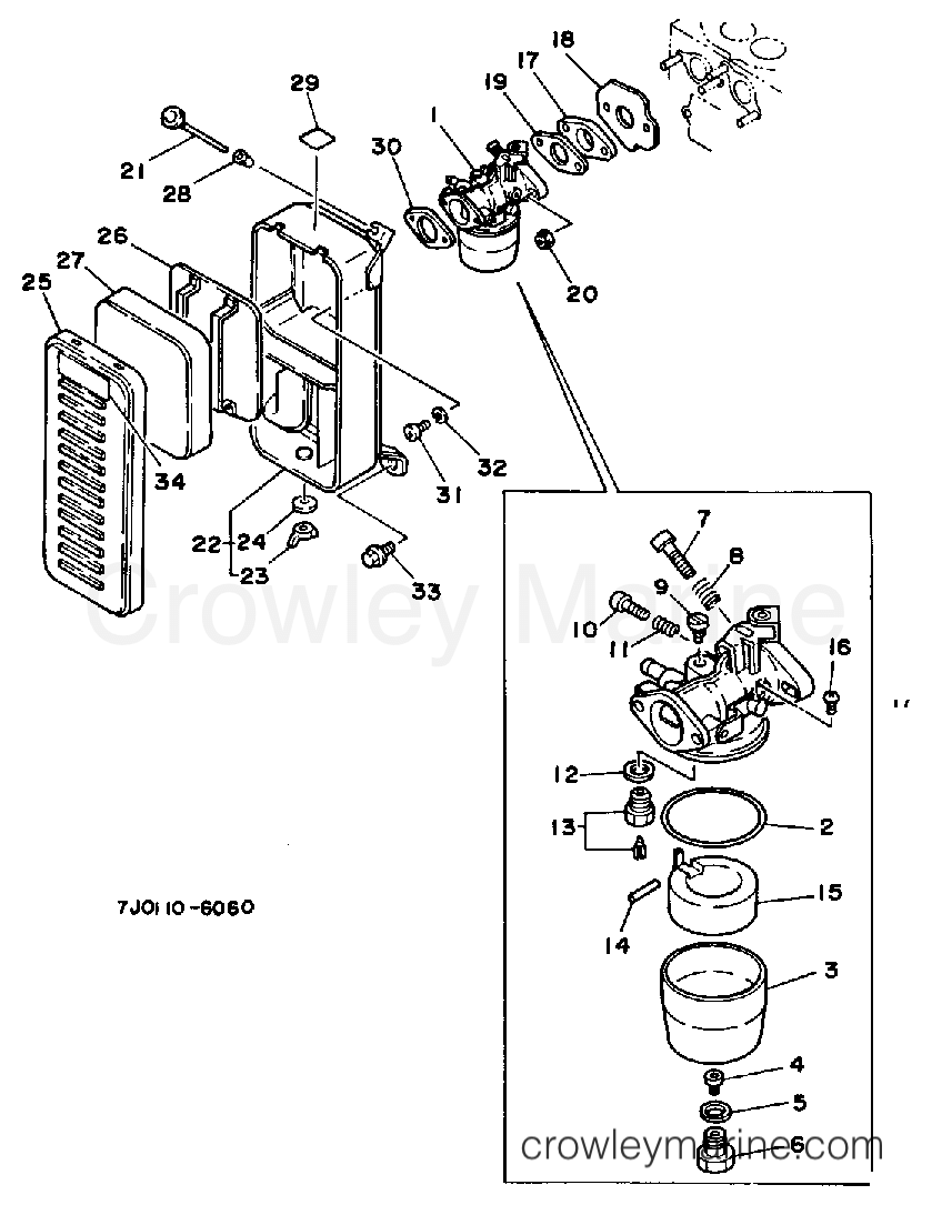Yamaha Motors EF2000 - AIR CLEANER - CARBURETOR (800101~)