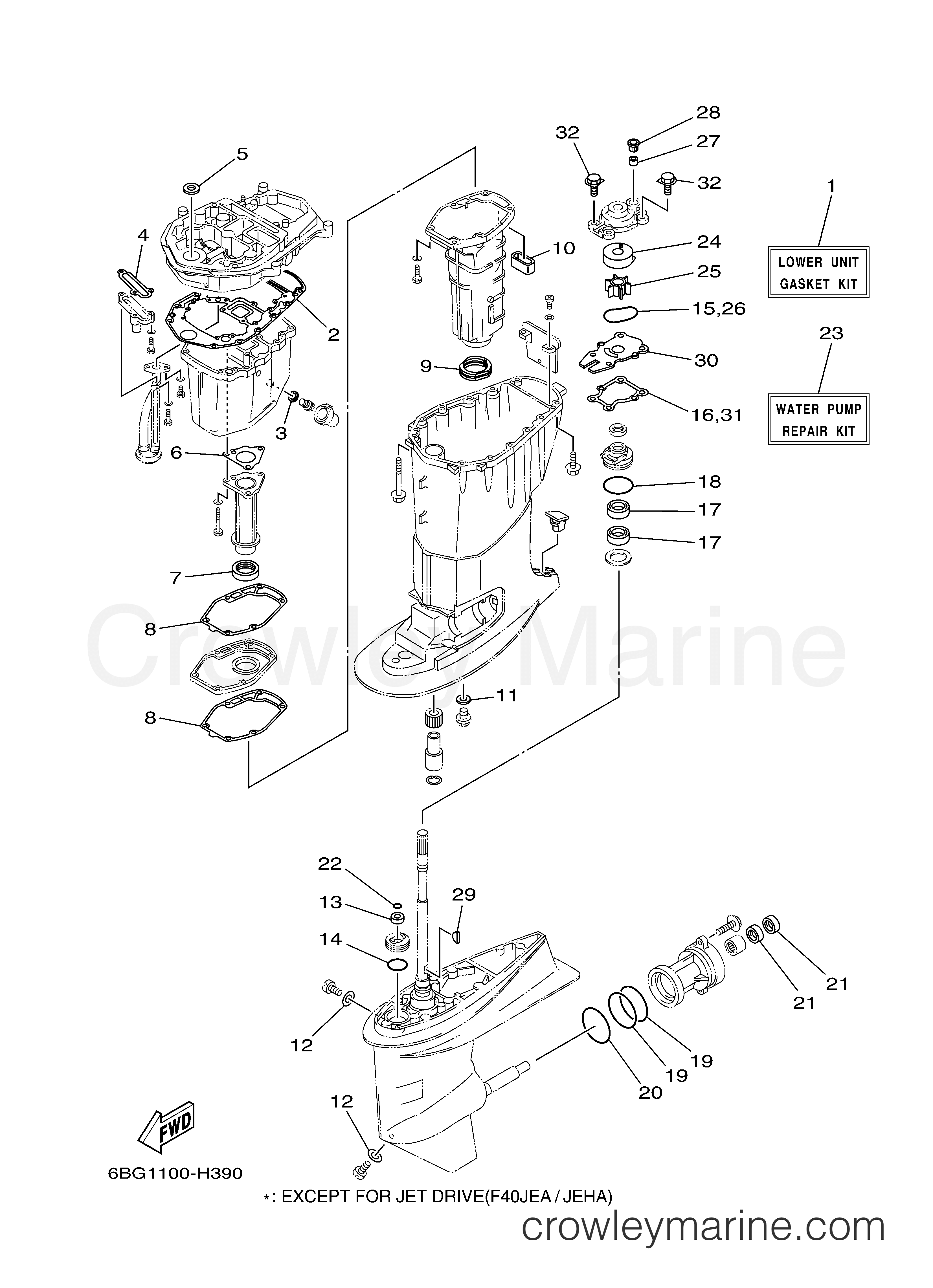 Yamaha Motors F40LA - REPAIR KIT 2