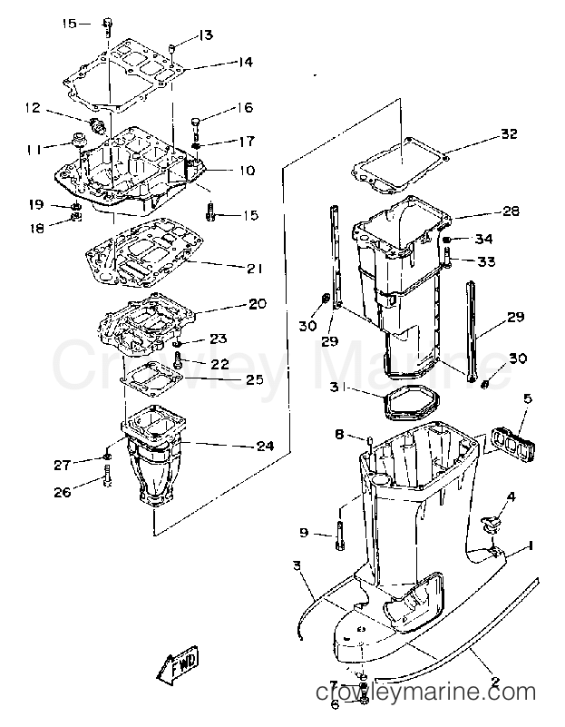 Yamaha Motors P150TLRQ - UPPER CASING