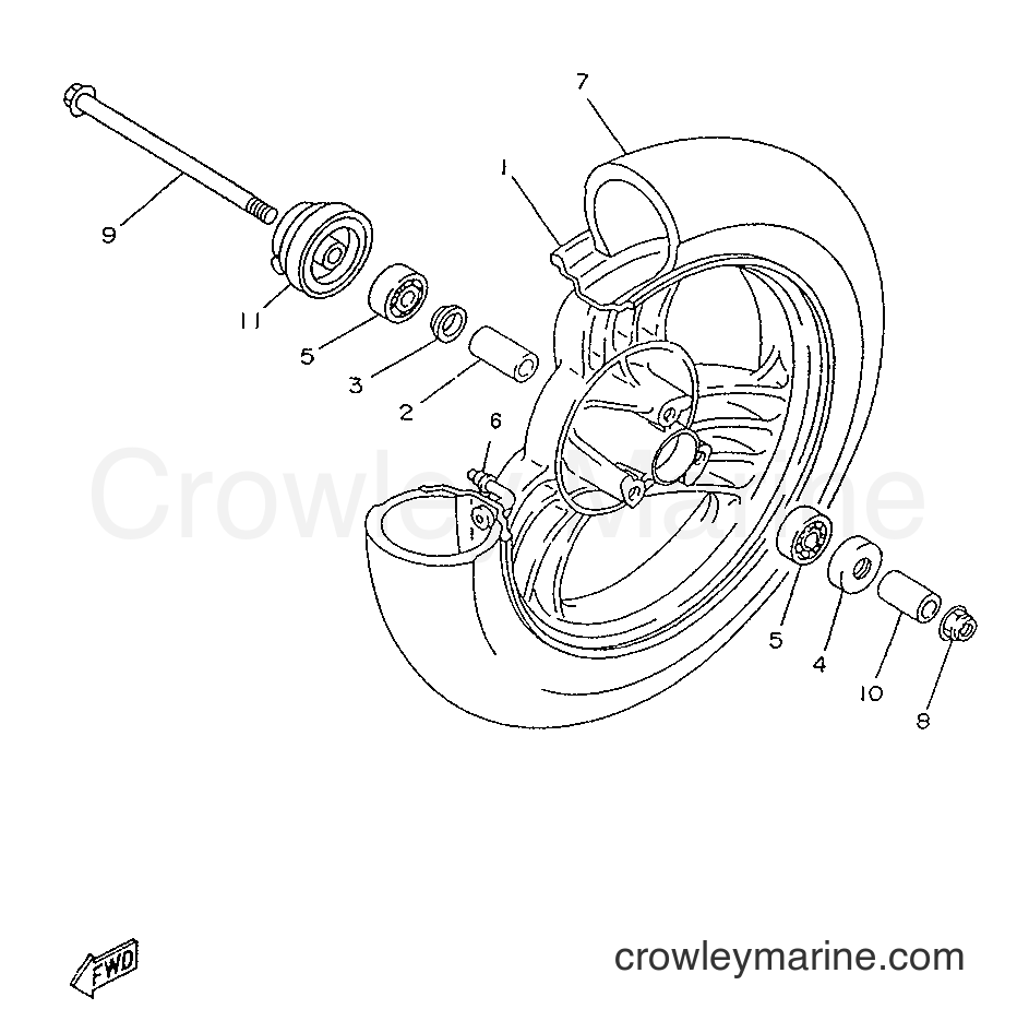 1996 Scooter YA50R - YA50R (4SJ3) [99A] - FRONT WHEEL