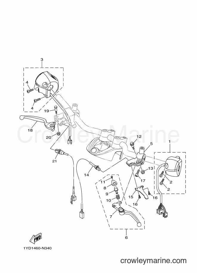 Yamaha Motors AF115FC (1YD8) [010] - HANDLE SWITCH & LEVER