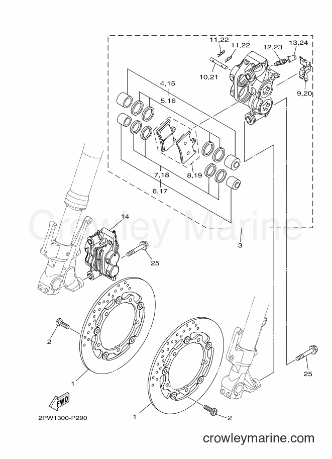 2015 Scooter XP500 - XP500 (2PW1) [050] - FRONT BRAKE CALIPER