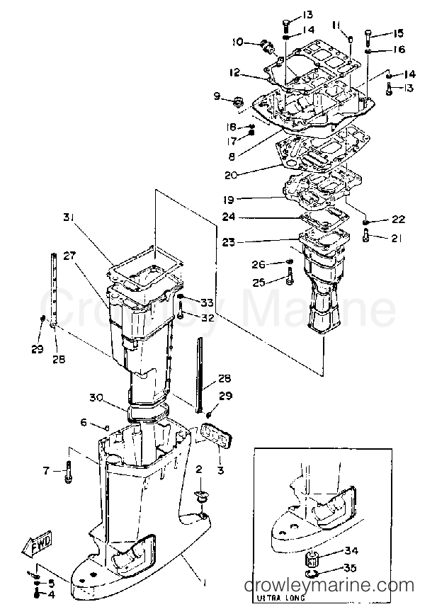 Yamaha Motors 115ETLG-JD - UPPER CASING