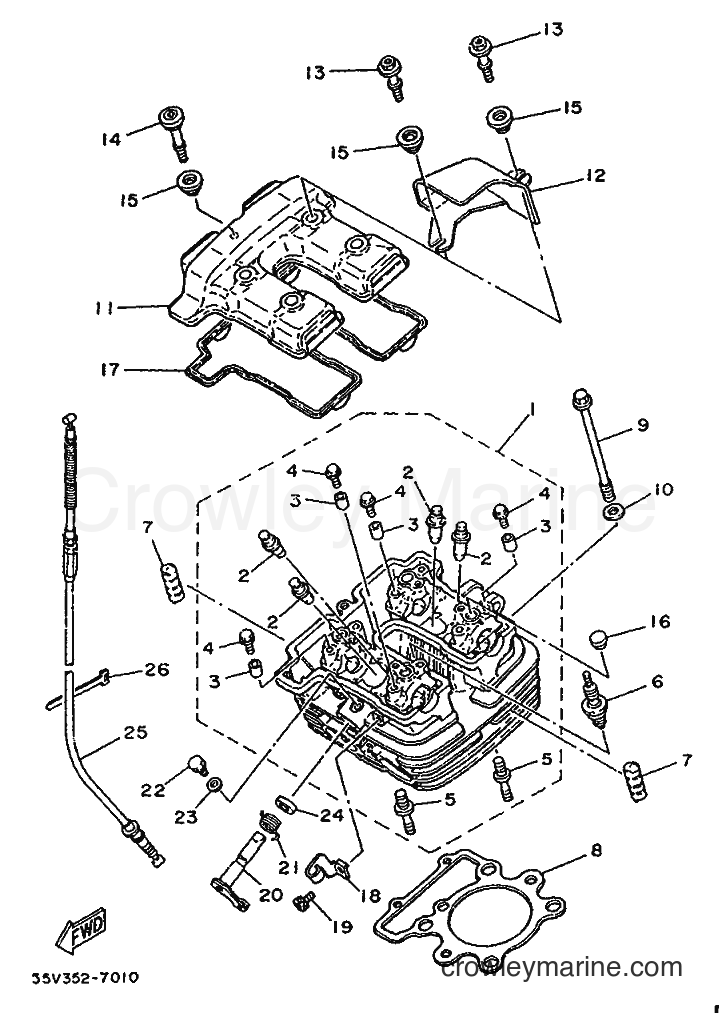 1988 Dirt Bike XT350 - XT350 (55V0) [070] - CYLINDER HEAD