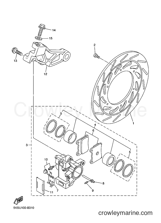 2009 Cruiser XVS1100AT - XVS1100AT (5S08) [010] - REAR BRAKE CALIPER