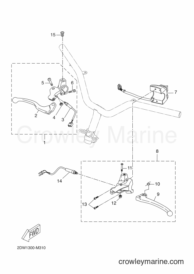 Yamaha Motors CW50E (2DW2) [020] - HANDLE SWITCH & LEVER
