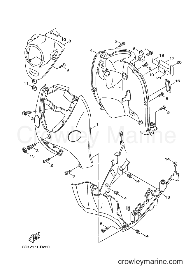 Yamaha Motors XC50 (3D16) [010] - LEG SHIELD