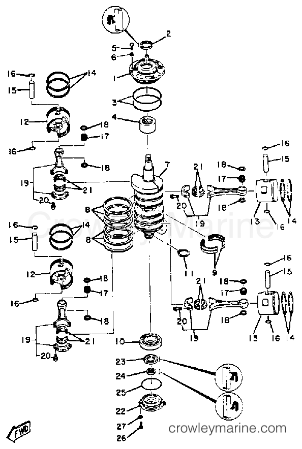 Yamaha Motors 115ETXK - CRANK PISTON