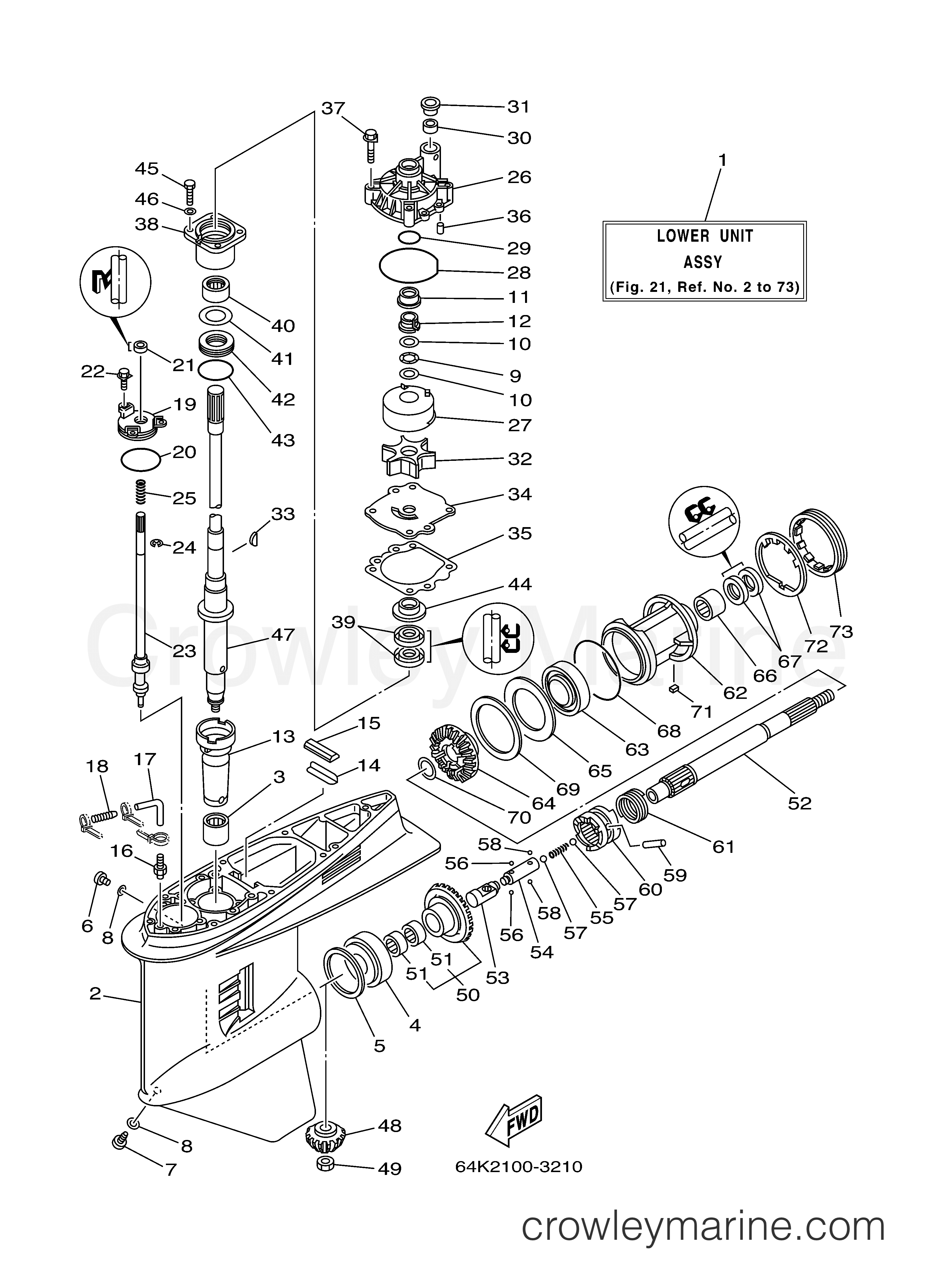 Yamaha Motors V150TLRB - LOWER CASING DRIVE 1