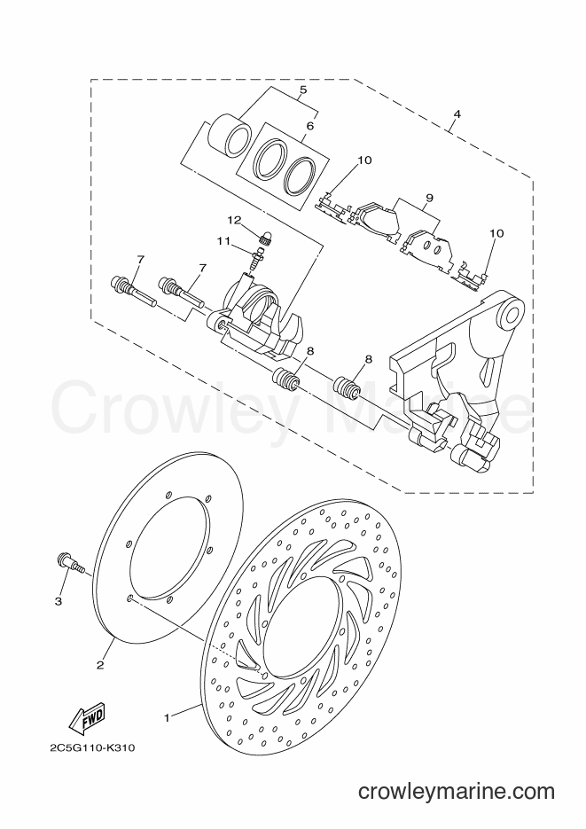 2012 Cruiser XV1900CFD - XV1900CFD (2C5X) [020] - REAR BRAKE CALIPER