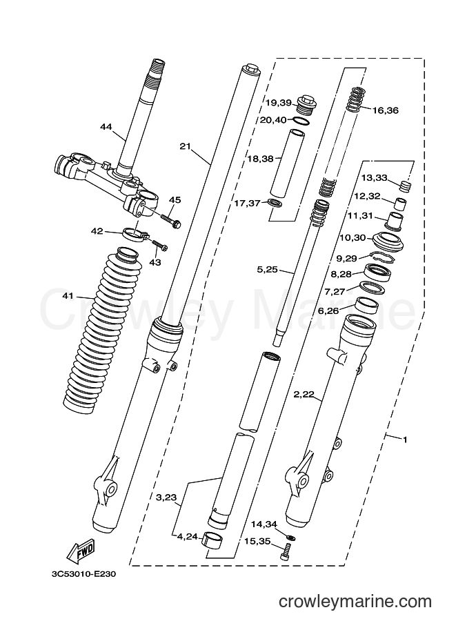 Yamaha Motors XT250 (3C5Y) [010] - FRONT FORK