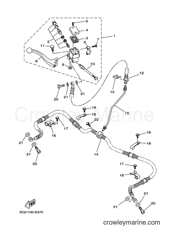 Yamaha Motors YFM350AS (3D55) [010] - FRONT MASTER CYLINDER