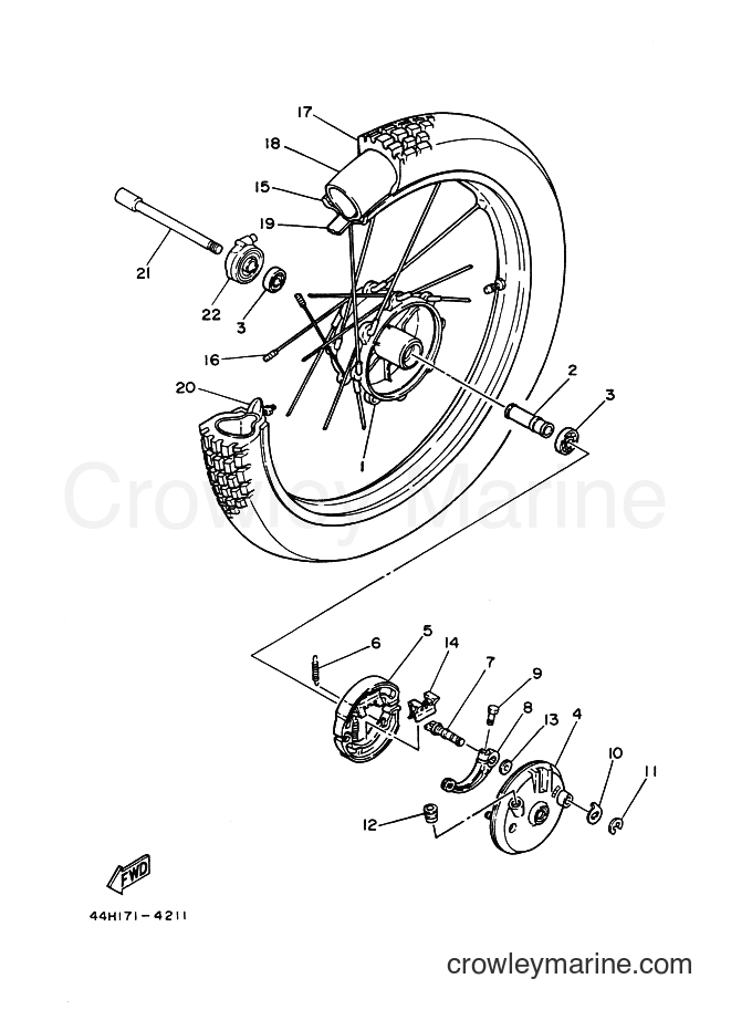 1988 Dirt Bike TY250 - TY250 (59N) [99A] - FRONT WHEEL
