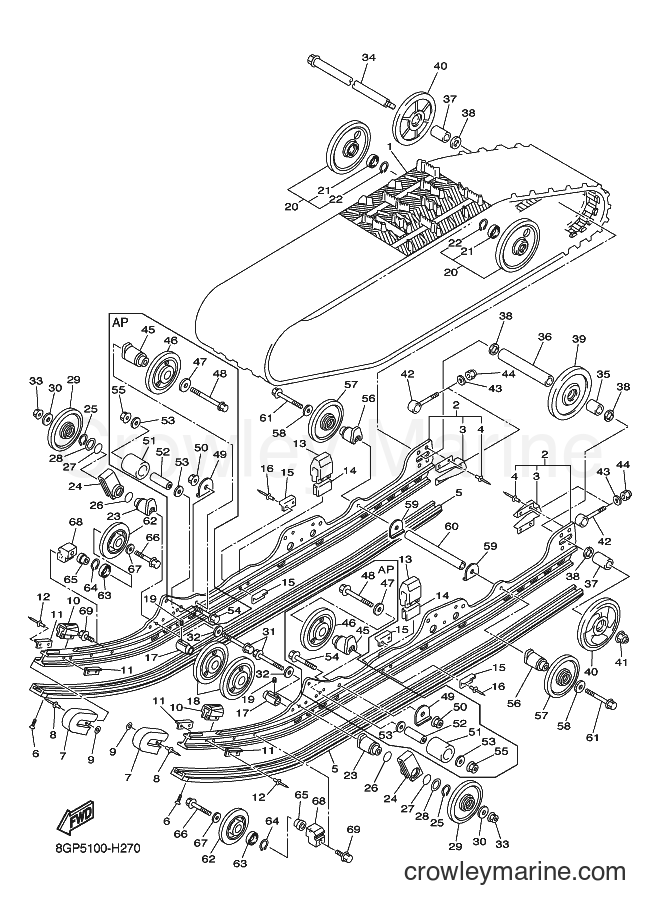 2009 Snowmobile RPZ50M - RPZ50M (8GP6) [010] - TRACK SUSPENSION 1