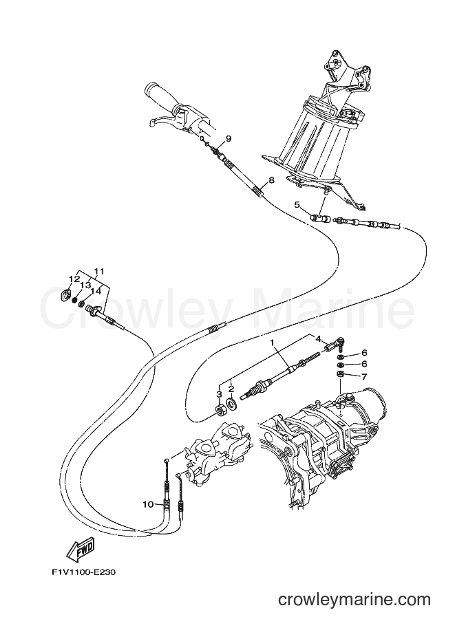 Yamaha Motors VX700-E (F1V1) [010] - CONTROL CABLE