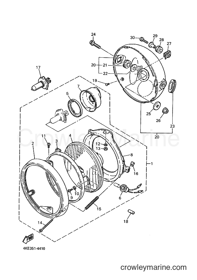 2000 Street Bike XJ600N - XJ600N (4MB7) [010] - HEADLIGHT