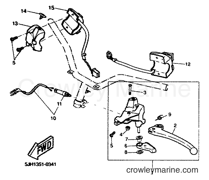 2001 Scooter EW50 - EW50 (5LH3) [010] - HANDLE SWITCH & LEVER