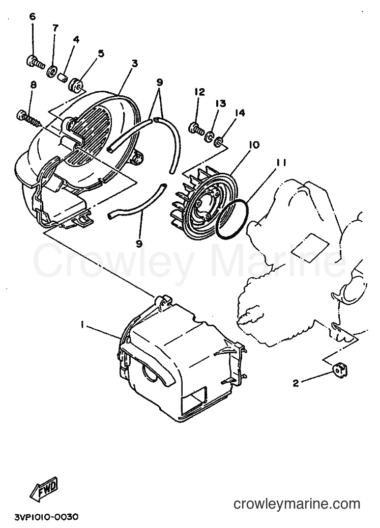 1993 Scooter YE50 - YE50 (4FX1) [999] - AIR SHROUD & FAN