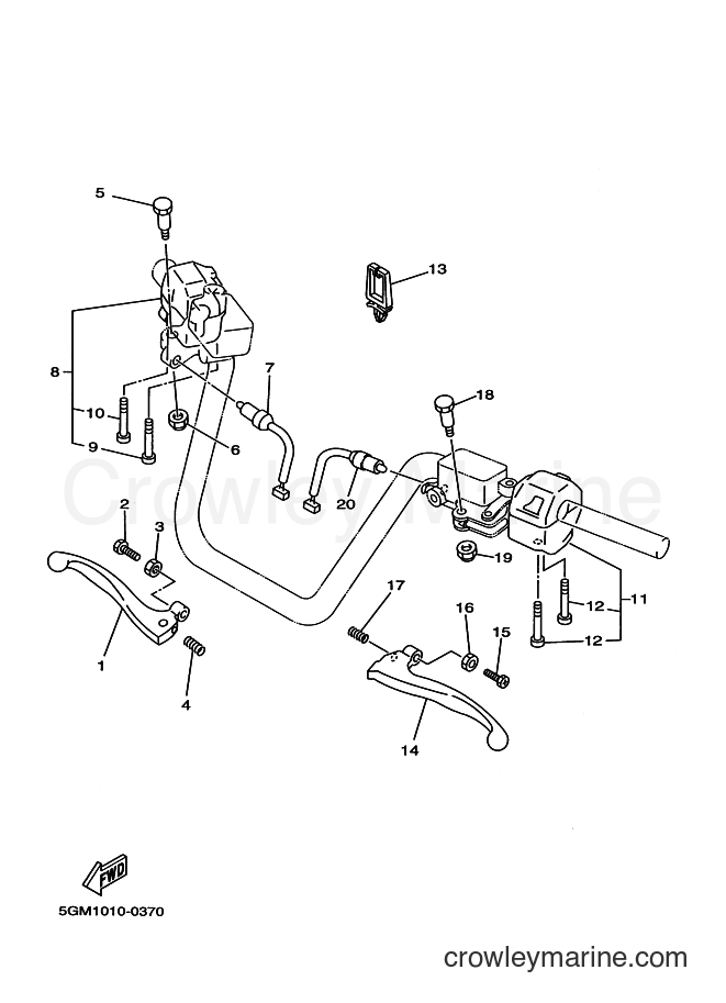 Yamaha Motors YP250 (5GM2) [010] - HANDLE SWITCH & LEVER