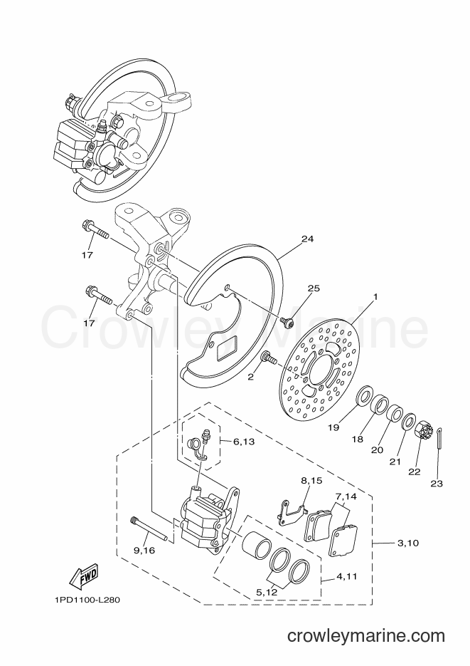 Yamaha Motors YFZ450 (1PD3) [010] - FRONT BRAKE CALIPER