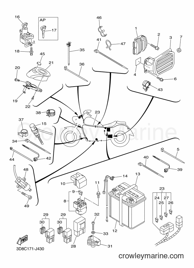 Yamaha Motors XVS1300A (3D8C) [010] - ELECTRICAL 2