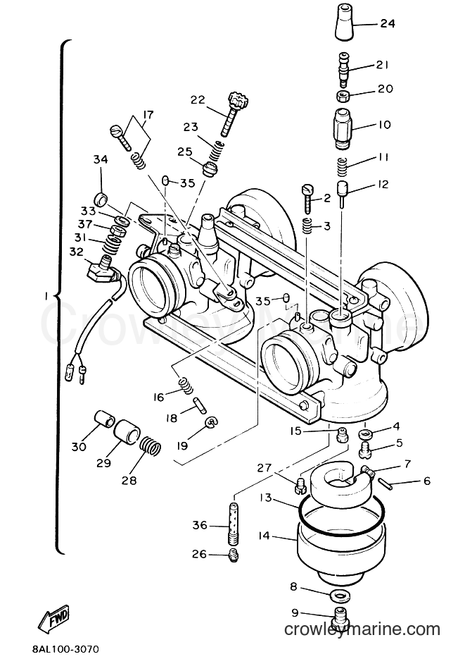 1993 Snowmobile VT480GT - VT480GT (8AP1) [010] - CARBURETOR