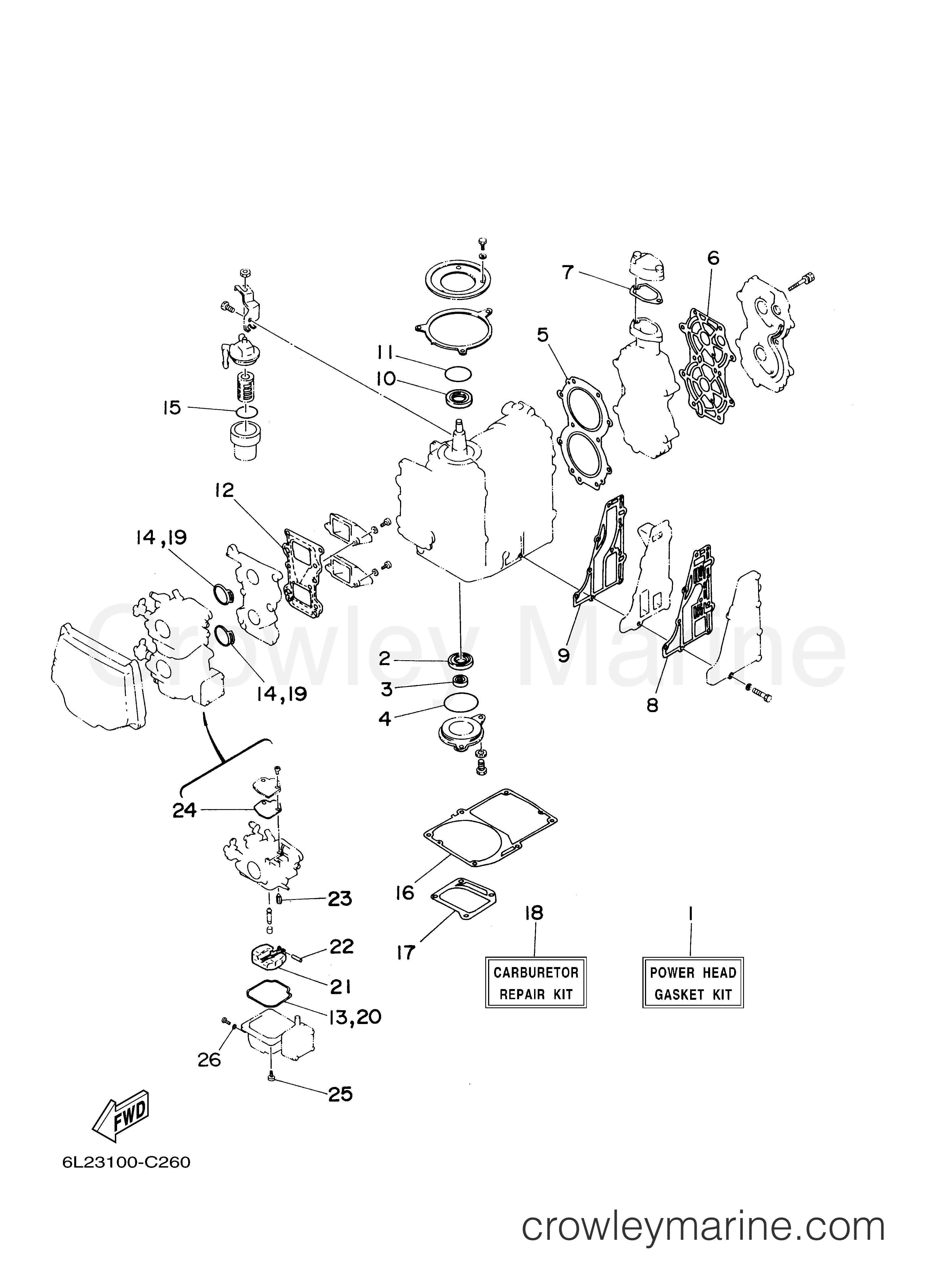 Yamaha Motors 25ESH - REPAIR KIT 1