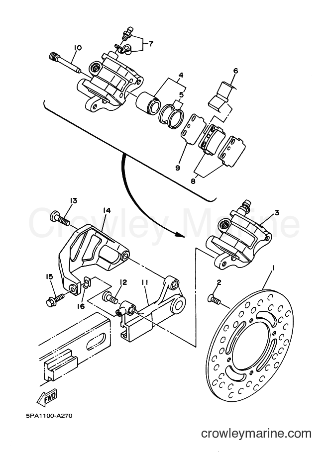 2003 Dirt Bike YZ85 - YZ85 (5PA4) [070] - REAR BRAKE CALIPER