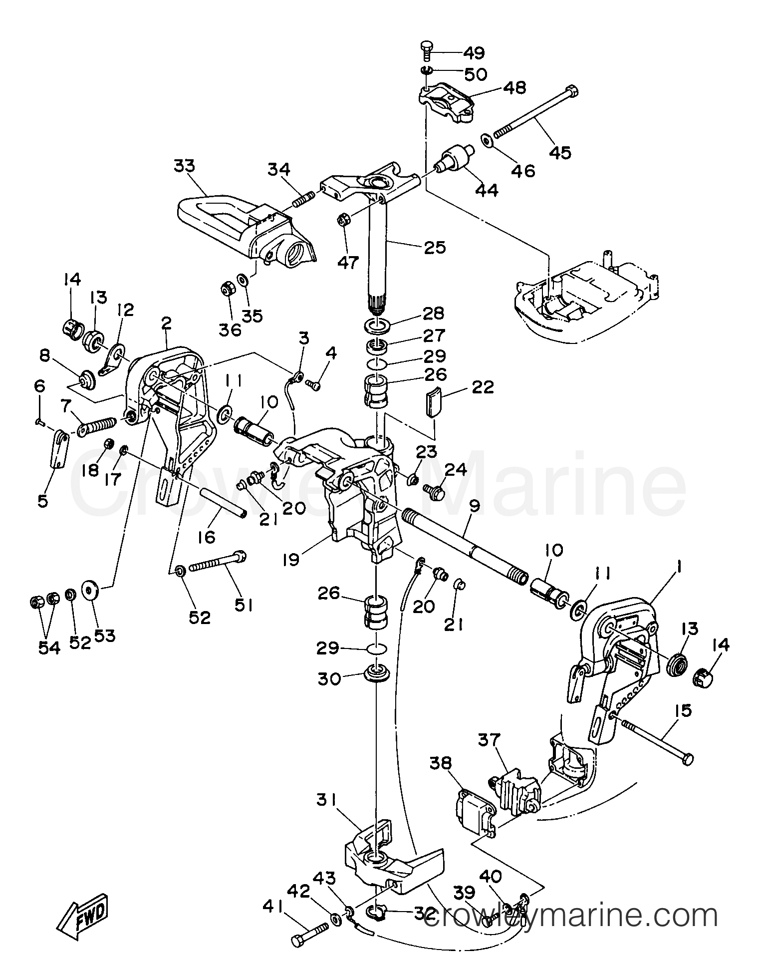 Yamaha Motors 25MLHW3 - BRACKET 1